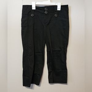 Vanity Capri‎ Pants Size 9 Black Casual Office Flat Front A25